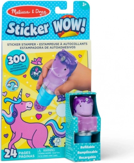 Sticker WOW! pečatna knjižica s naljepnicama – ljubičasti jednorog