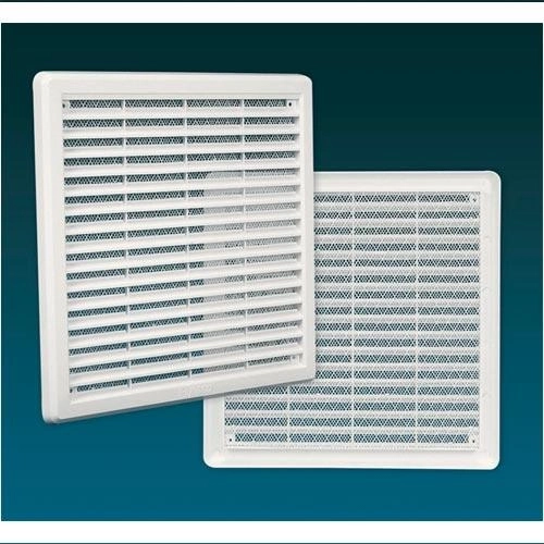 Ventilacijska rešetka s mrežicom, 100 × 100 mm, bijela