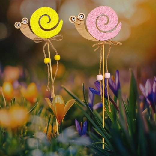Garden snail stake decoration - 1 piece
