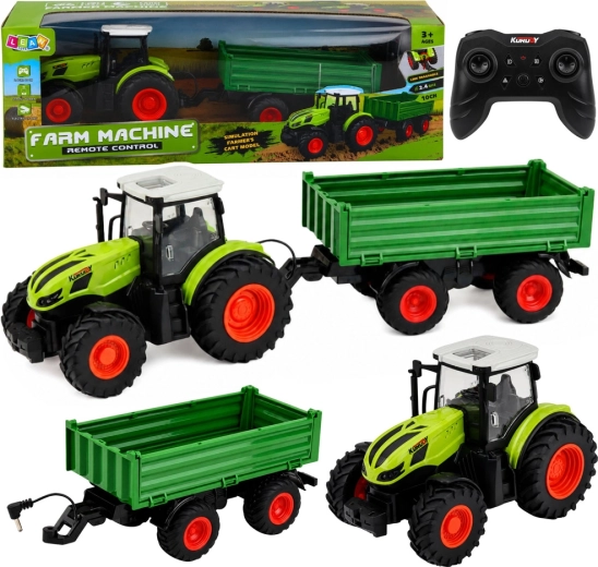 Daljinski upravljani farmarski traktor s odvojivom prikolicom 1:24