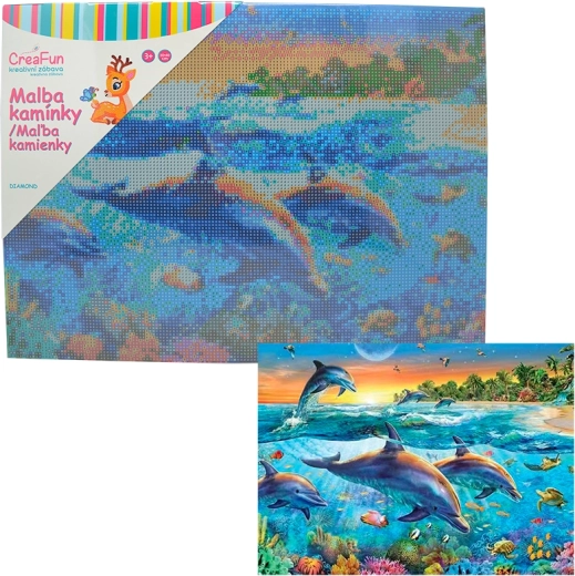 Diamond Painting Dolphins 30 × 40 cm