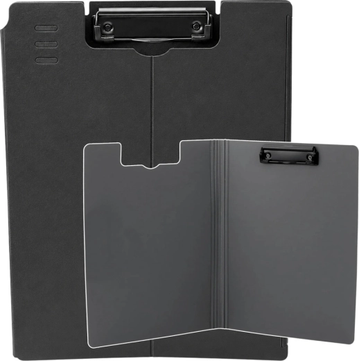 Closing clipboard with clip A4 plastic black - 1 piece