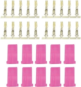 JAMARA AMP female connectors with gold pin, pink - 10 pcs