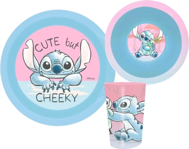 Plastic 3-piece dining set Lilo and Stitch