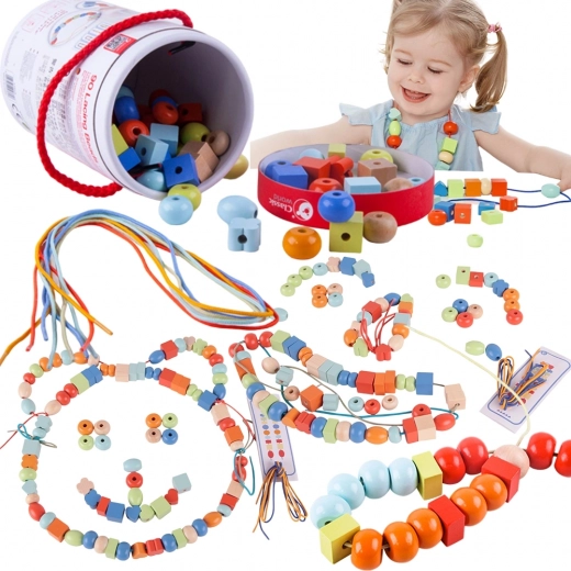 Klasični Svijet Drvene Perle za Nizanju - 96 kom