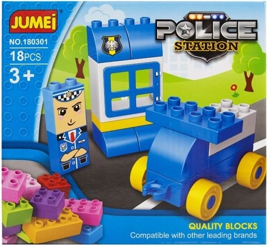 Jumei building set Police Station 18 pieces (3+) 20 × 19 cm - 1 piece