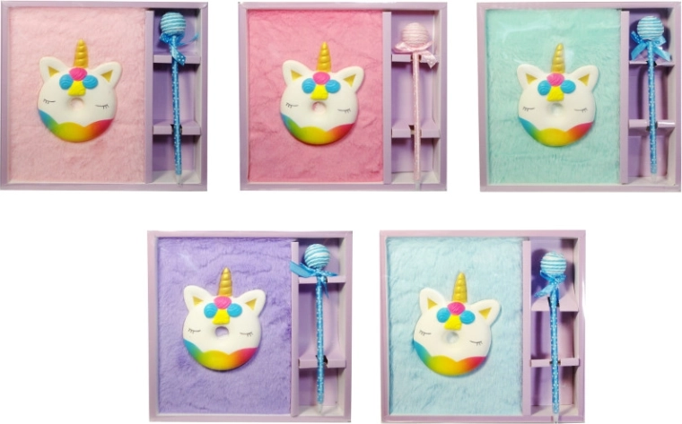 Plišani dnevnik s jednorogom i kemijskom olovkom