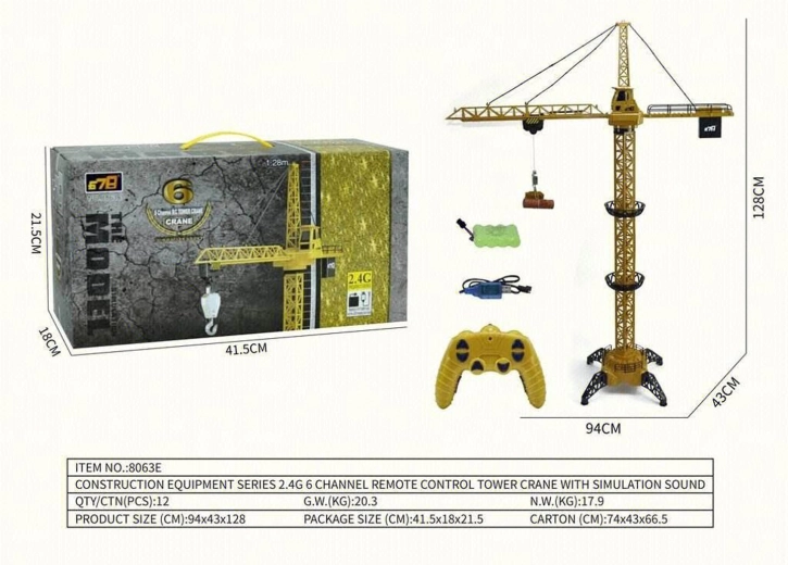 Children's Remote-Controlled Crane 128 cm