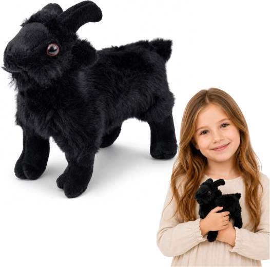 Mala plišana koza crna 16 cm