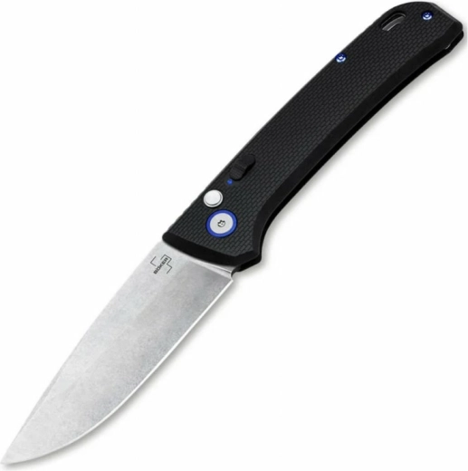 Böker Plus FRND Silver automatski džepni nož 8,5 cm, stonewash, crni, Grivory