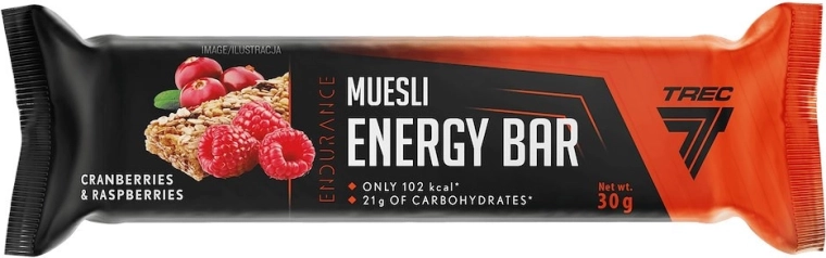 Trec energetska muesli pločica brusnica i malina 30 g