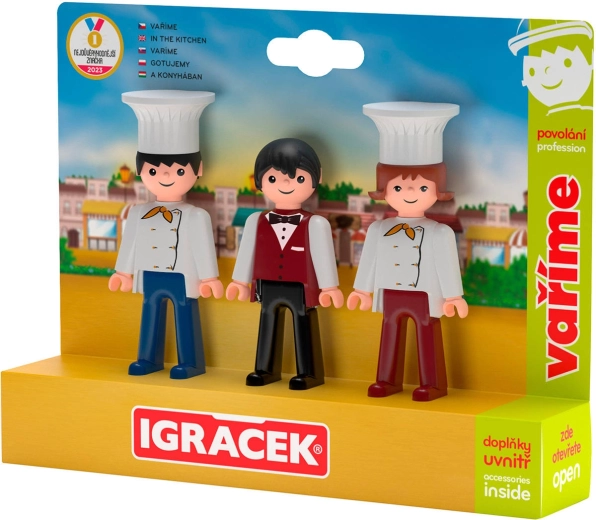 Efko Igráček Trio Cooking – set of 3 articulated figures with accessories