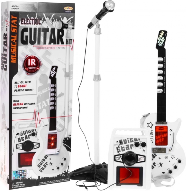 Dječji glazbeni set s električnom gitarom, pojačalom i mikrofonom za djecu od 6 godina
