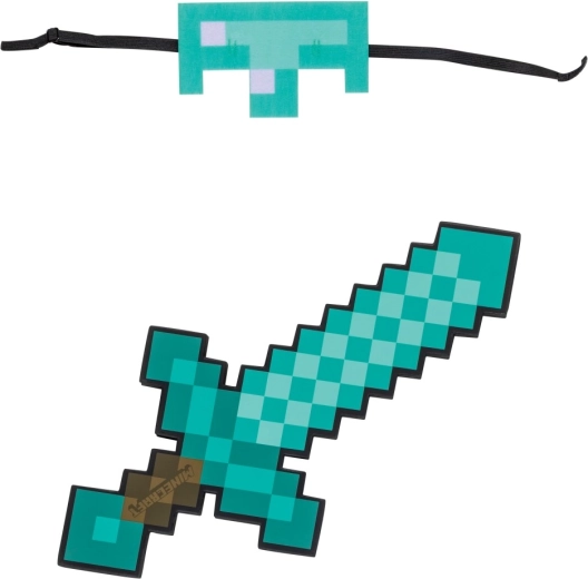 Minecraft kostimski set: maska i pjenasti dijamantni mač Steve
