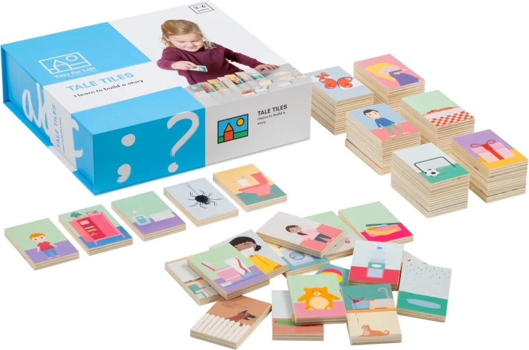 Toys for Life story-building set made of wooden blocks