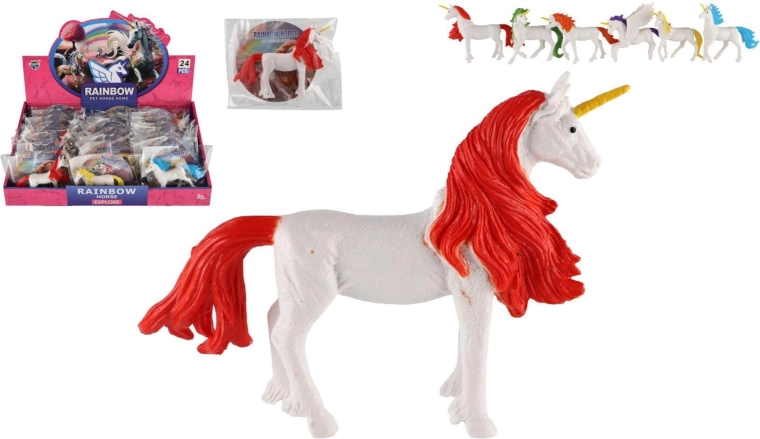 Figurica jednoroga 13 cm – mix 6 boja (u vrećici, 24 kom u kutiji)