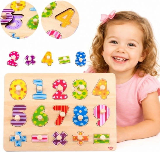 Tooky Toy drvena umetaljka s brojevima i matematičkim znakovima