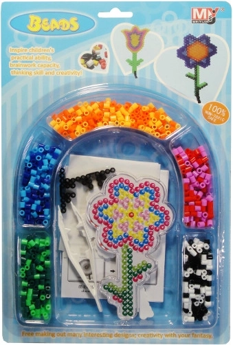 Plastične perlice s predloškom cvijeta i pincetom