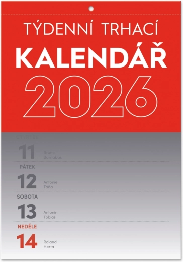 Zidni kalendar Tjedni 2026 A5
