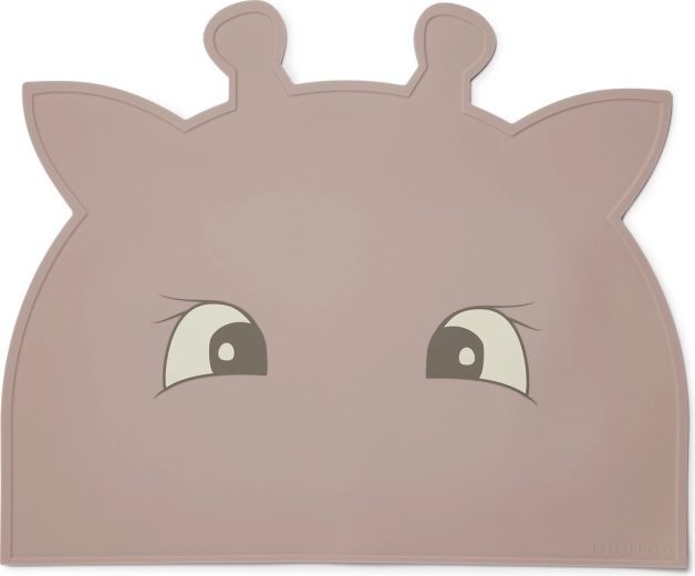 NuuRoo Albert silicone placemat giraffe woodrose