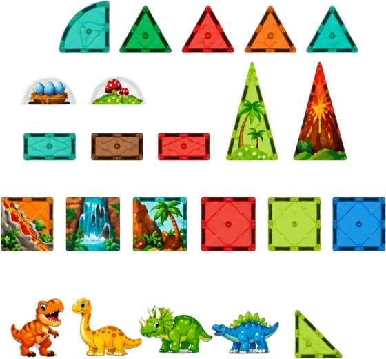 Colorful translucent pieces and themed elements
