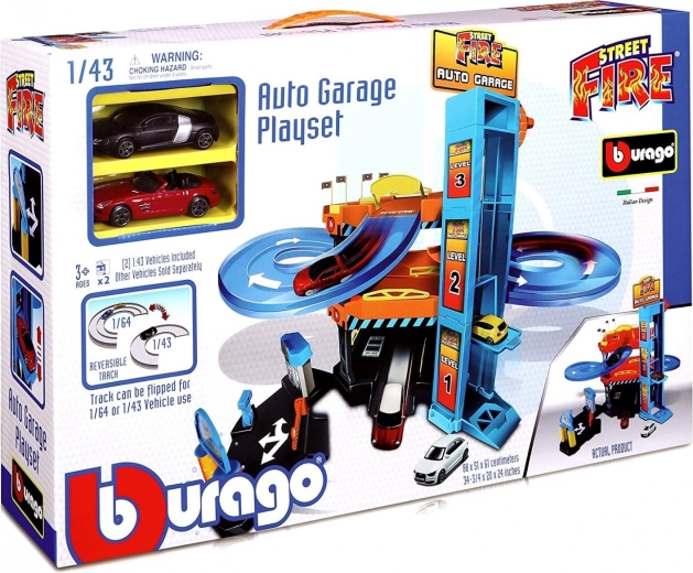 Bburago nizbrdno auto garaža sa spuštanjem i dizalom 1:43