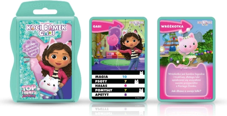 Kartaška društvena igra Top Trumps Junior – Gabby i Mačja kućica