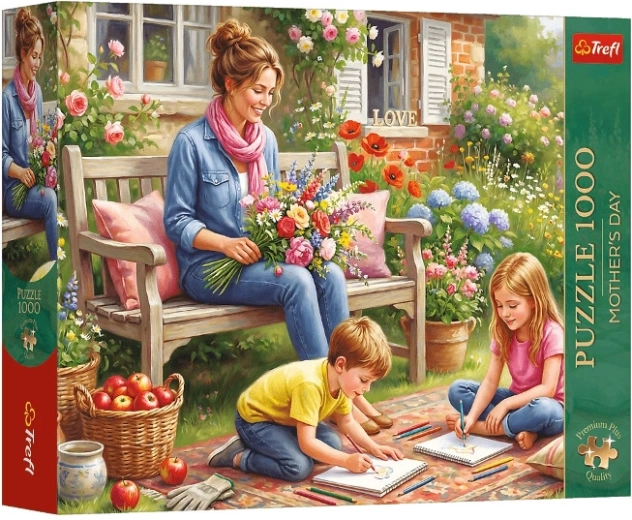 Puzzle Premium Plus obitelj u vrtu 1000 dijelova