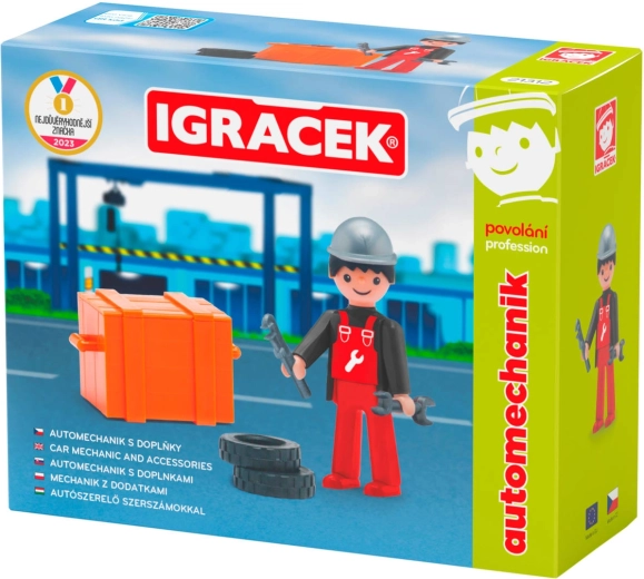 Efko Igráček zanimanje automehaničar – zglobna figurica s dodacima