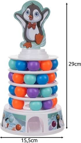 Building the tower and pushing out the balls