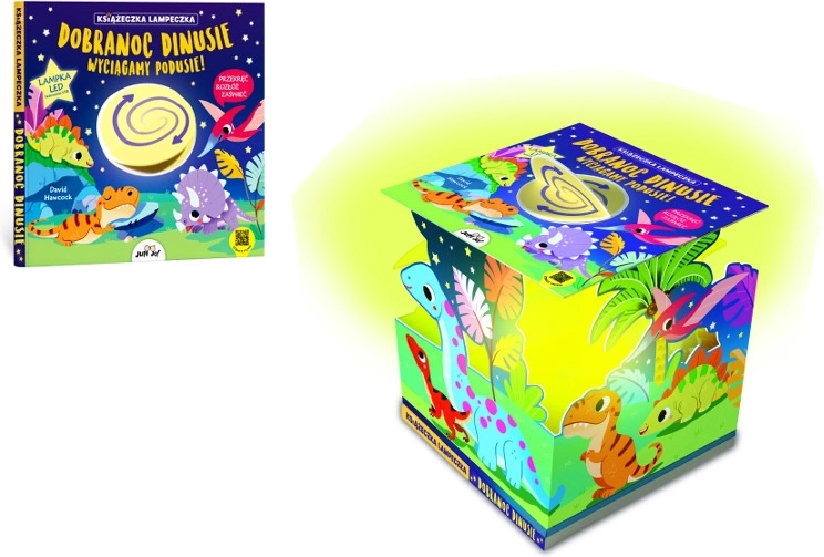 Knjiga-lampica Laku noć, dinosauri – USB‑C LED