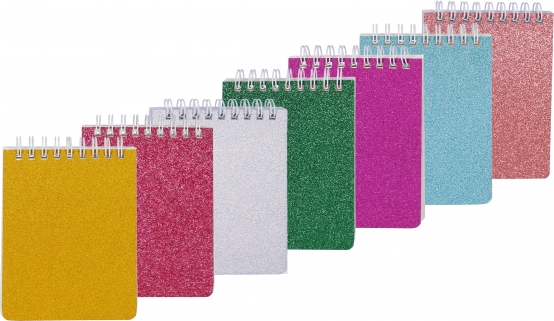 Kružni šljokičasti notes 8,8 × 12,5 cm, 70 listova