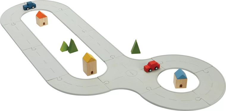 PlanToys Rubber Car and Train Track