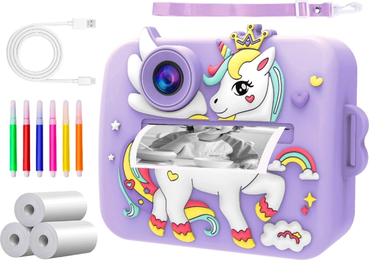 Dječji instant fotoaparat Renew Force s termotiskom, Full HD i karticom od 32 GB + 3 role papira - 1 komad