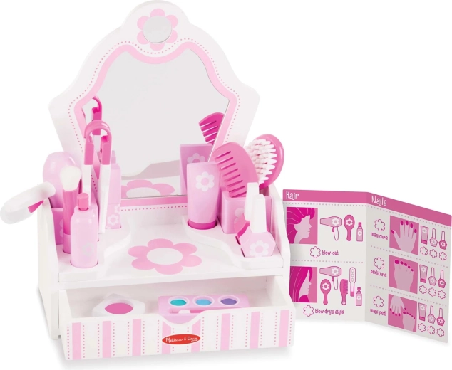 Melissa & Doug children's vanity Beauty Salon with accessories (18 pieces)
