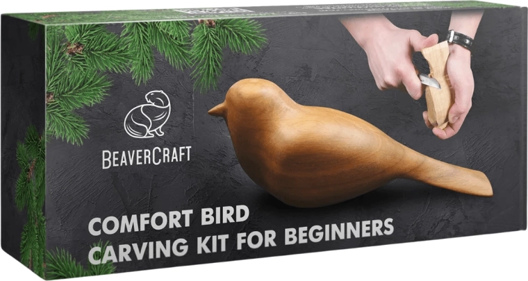 BeaverCraft Comfort Bird set za rezbarenje drva za početnike