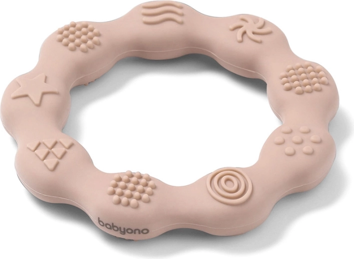 Babyono silikonsko grizalo prsten bež boje