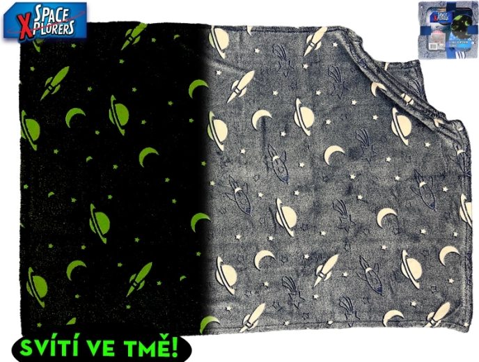 Space Xplorers Glow-in-the-Dark Blanket 100 × 150 cm