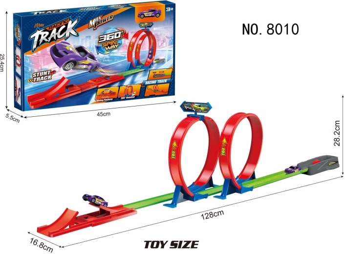 Racing track sharp loop 128 cm with a toy car