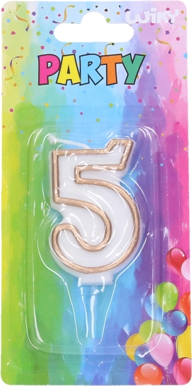 Party svijeća broj 5 zlatna