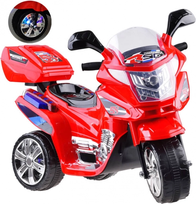 Dječji električni motocikl s LED svjetlima – Crvena