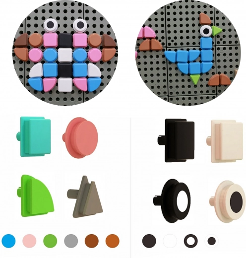 Masterkidz set kvačica u obliku geometrijskih likova 64 kom za STEM ploče
