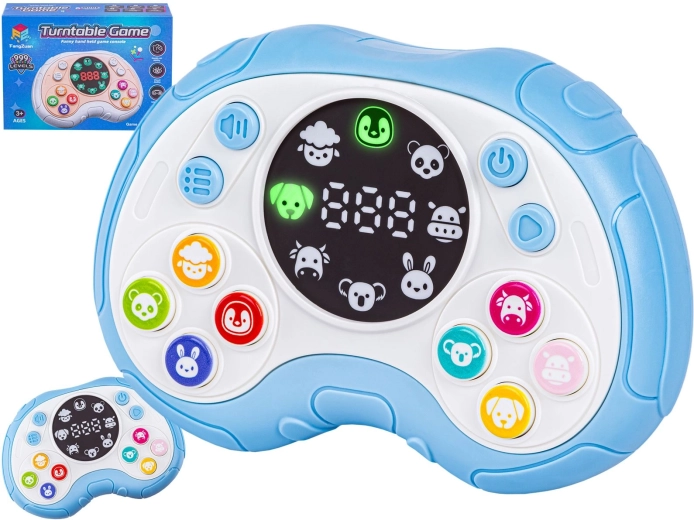 Electronic educational memory game – kids’ gamepad with display, blue - 1 piece