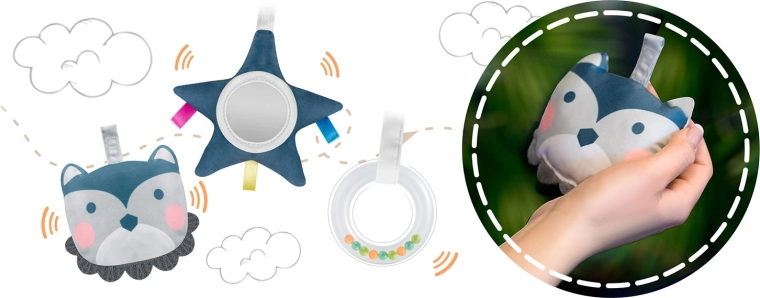 Prečka s igračkama za senzorni razvoj