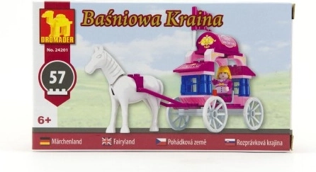 Konstrukcijski set Dromader – bajkovska kočija s bijelim konjem, 57 dijelova