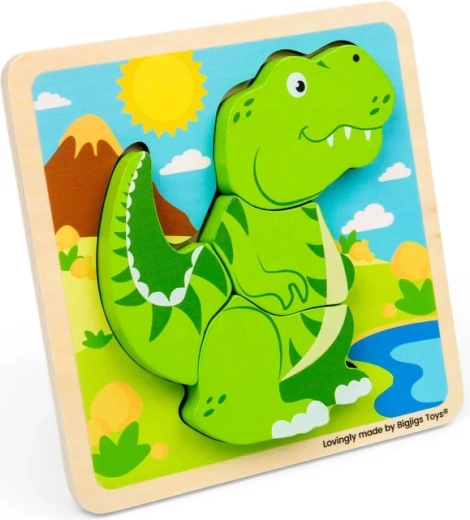 Bigjigs Toys drvena umećuća puzzle T-Rex