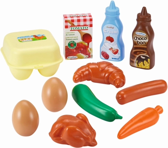 Écoiffier children's breakfast in a net, 11-piece food set
