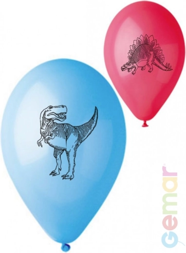 Gemar pastelni lateks balon s tiskom dinosaura 26 cm - 1 komad
