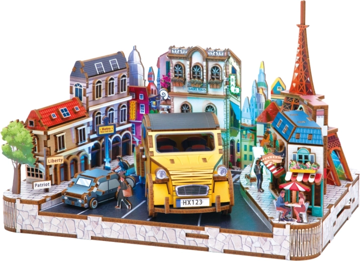 2Kids Toys 3D drvena slagalica minijatura europskog gradića - 1 komad