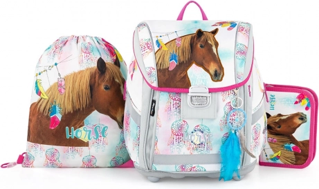 Školski set 3 kom OXYBAG Premium Light – konj Romantic